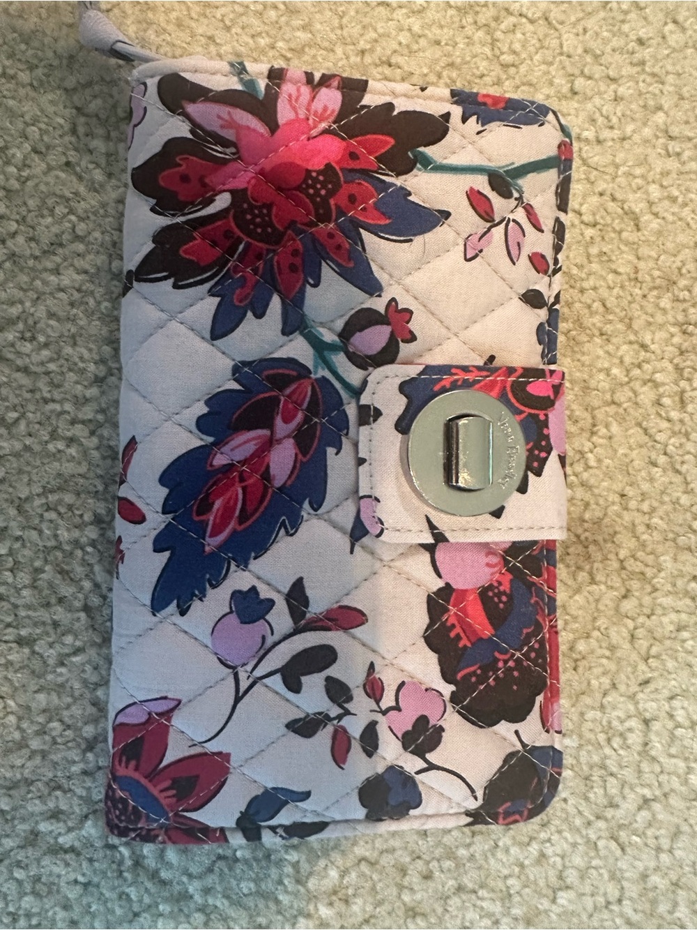 Vera Bradley Floral Quilted Wallet Case - Pink & Blue